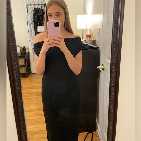 Enza Costa Exposed Shoulder Maxi Dress in Black Size XS - Picture 4 of 9
